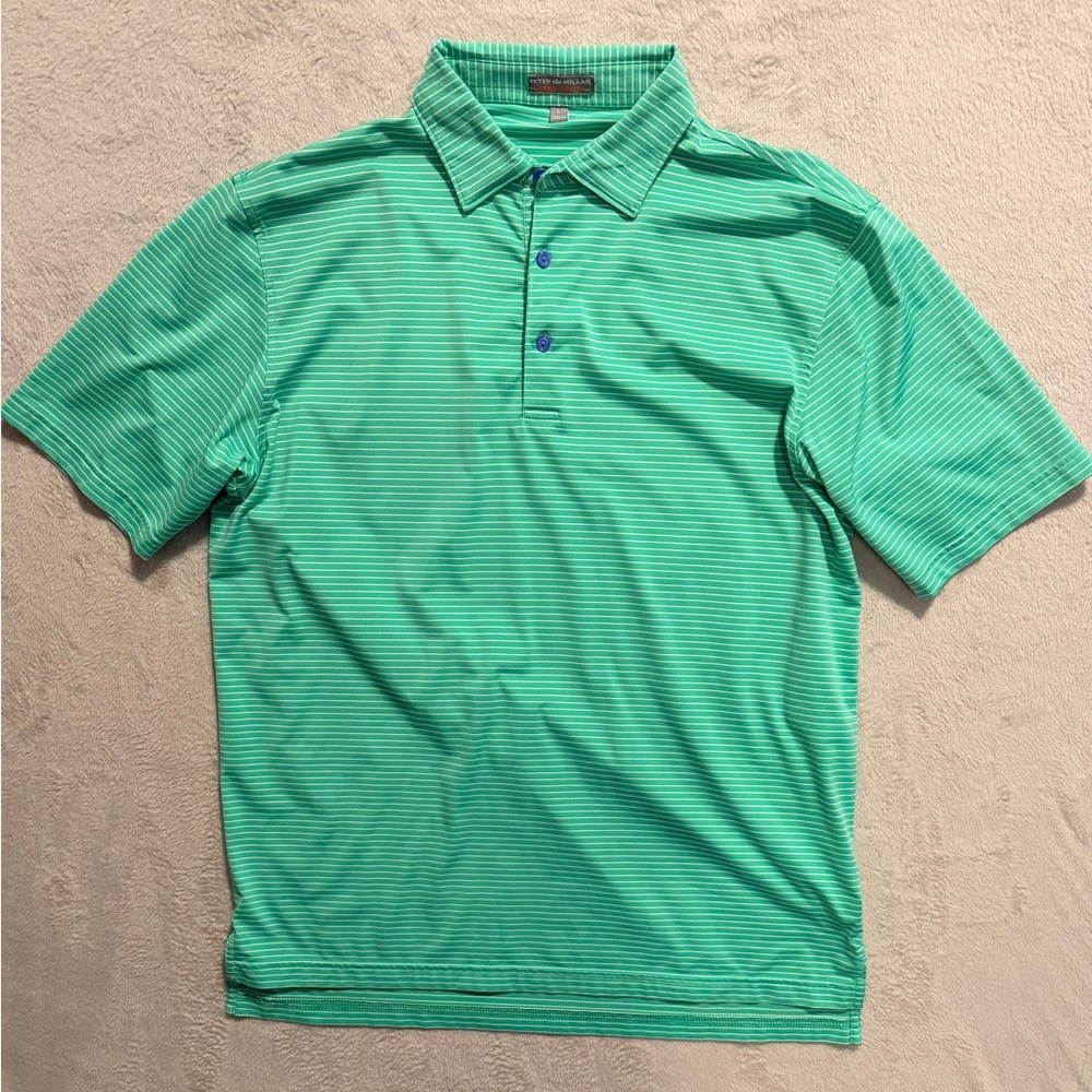 Peter Millar Mint Green Striped Polo